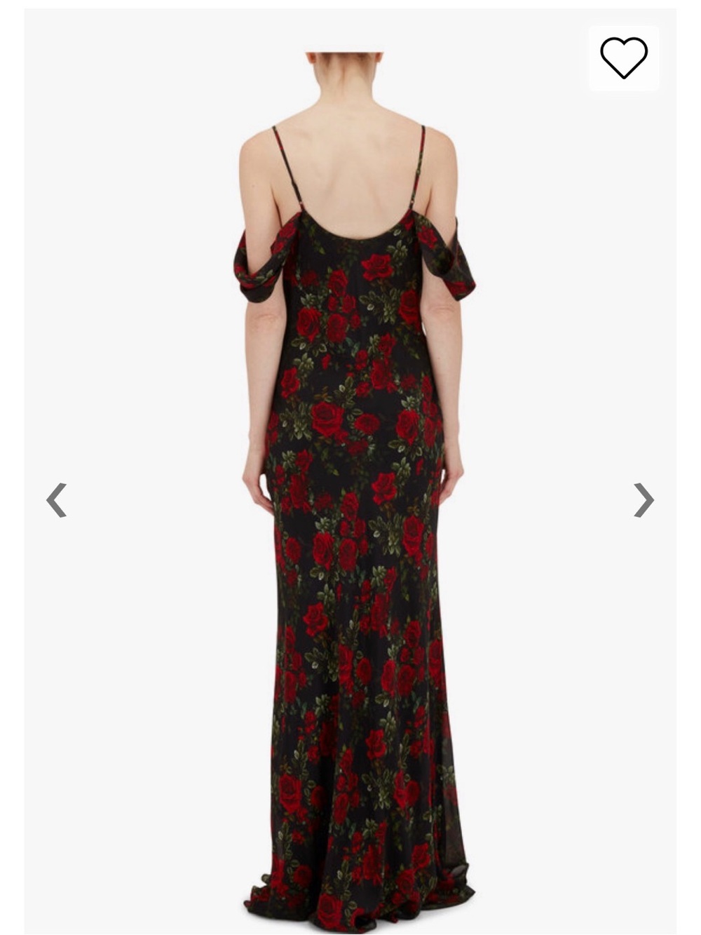 L'AGENCE Black Floral Maxi Dress with Red Roses - Picture 2 of 5